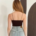İp Askılı Sandy Crop Kahve