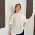 Sırt Dantel Detay Modal Bluz Beyaz