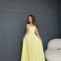 Allice Uzun Long Elbise Sarı