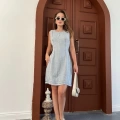 Arka Fermuar Detaylı Denim Elbise