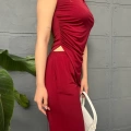 Asimetrik Detay Takım Bordo
