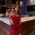 Askılı Büzgü Detaylı Saten Elbise Kırmızı