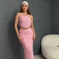 Askılı Triko Kumaş İçi Astarlı Takım Pembe