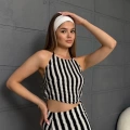 Askılı Triko Kumaş İçi Astarlı Takım Siyah