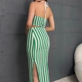 Askılı Triko Kumaş İçi Astarlı Takım Yeşil
