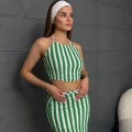 Askılı Triko Kumaş İçi Astarlı Takım Yeşil