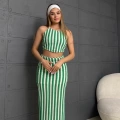 Askılı Triko Kumaş İçi Astarlı Takım Yeşil