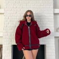 Aviator Teddy Ceket Bordo