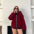 Aviator Teddy Ceket Bordo