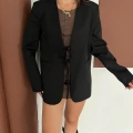 Bağlama Detaylı Blazer Ceket Siyah