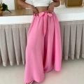 Bel Kuşak Detaylı Pantolon Etek Pembe