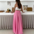 Bel Kuşak Detaylı Pantolon Etek Pembe