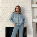 Bel Lastik Detay Denim Vibe ceket Mavi