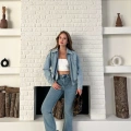 Bel Lastik Detay Denim Vibe ceket Mavi