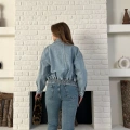 Bel Lastik Detay Denim Vibe ceket Mavi