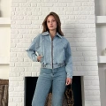 Bel Lastik Detay Denim Vibe ceket Mavi