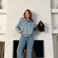 Bel Lastik Detay Denim Vibe ceket Mavi