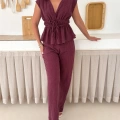Bel Lastikli Bağlama Detaylı Takım Bordo