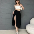 Bel Lastikli Şortlu Etek Siyah