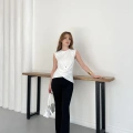 Bel Pencere Detaylı Bluz Beyaz