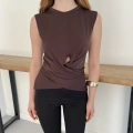 Bel Pencere Detaylı Bluz Kahve