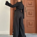 Belden Bağlama Detaylı Takım Siyah