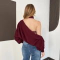 Bolero Detaylı Triko Takım Bordo
