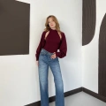 Bolero Detaylı Triko Takım Bordo