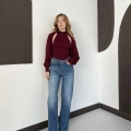 Bolero Detaylı Triko Takım Bordo