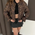 Bomber Kaşe Ceket Leopar