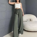 Çilek Kumaş Salaş Pantolon Haki