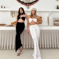 Dantel Detay Crop Takım Siyah