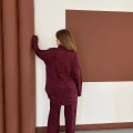 Desenli Gömlek-Pantolon Takım Bordo