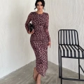 Dijital Baskı Tül Elbise Leopar