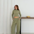 Dik Yaka Pantolonlu Takım Haki
