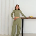 Dik Yaka Pantolonlu Takım Haki