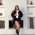 Düğme Detay Teddy Oversize Ceket Kahverengi