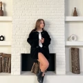 Düğme Detay Teddy Oversize Ceket Siyah
