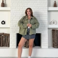 Düğme Detay Urban Rain Yağmurluk Yeşil