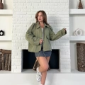 Düğme Detay Urban Rain Yağmurluk Yeşil