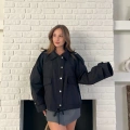 Düğme Detay Urban Rain Yağmurluk Siyah
