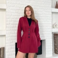 Düğme Detaylı Ceket Elbise Bordo