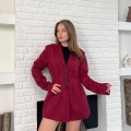 Düğme Detaylı Ceket Elbise Bordo