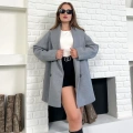 Düğme Detaylı Kaşe Ceket Gri