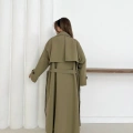 Düğme Detaylı Oversize Trençkot Haki