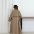 Düğme Detaylı Oversize Trençkot Krem