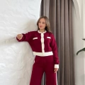 Elegant Line Triko Takım Bordo