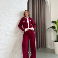 Elegant Line Triko Takım Bordo
