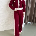 Elegant Line Triko Takım Bordo