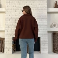 Fermuarlı Kaşe Kısa Ceket Kahverengi